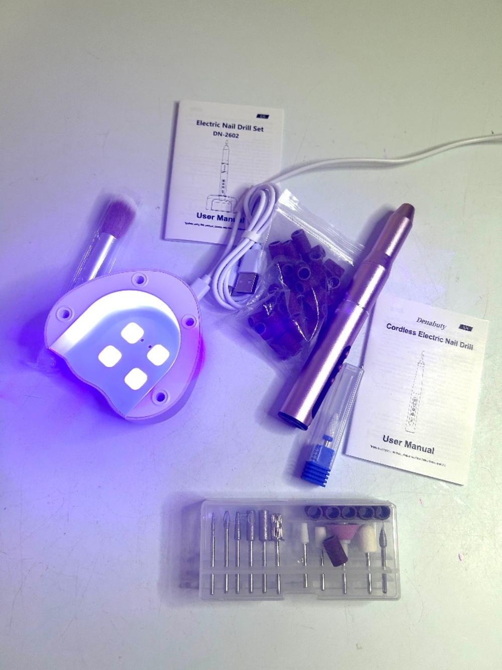 LED Nail Light And Nail Drill Set Pink - Picture 14 of 15